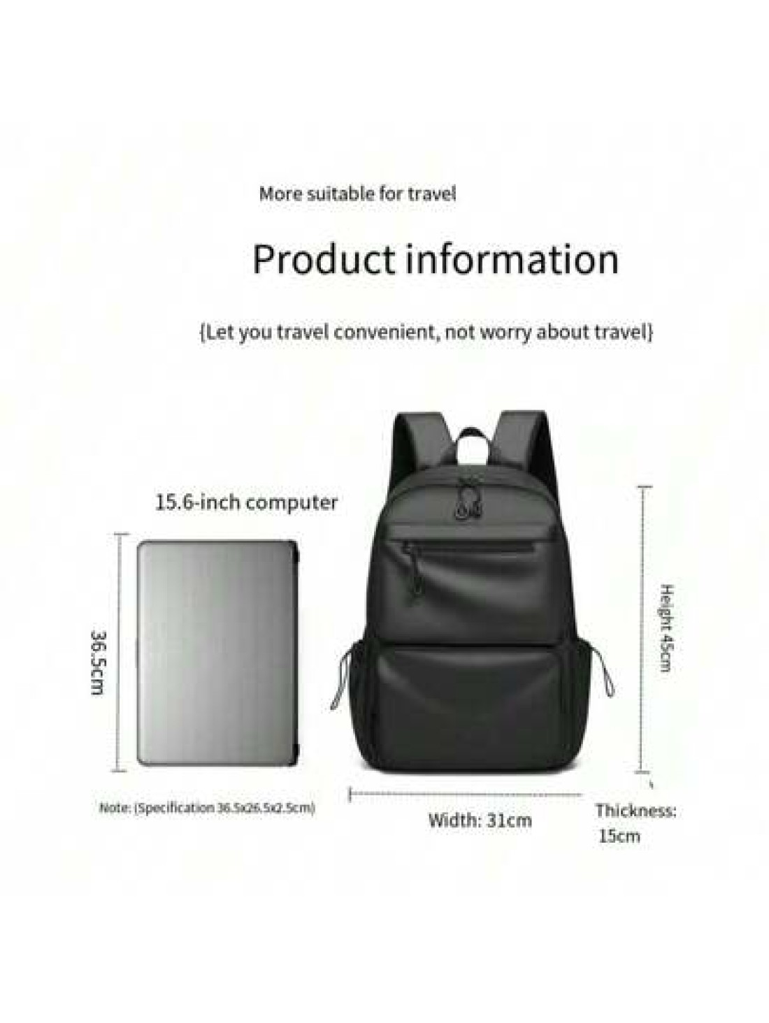 Men s Backpack For Casual Travel Laptop Compartment Korean Fashion Stylish Student Schoolbag Solid Color Rucksack