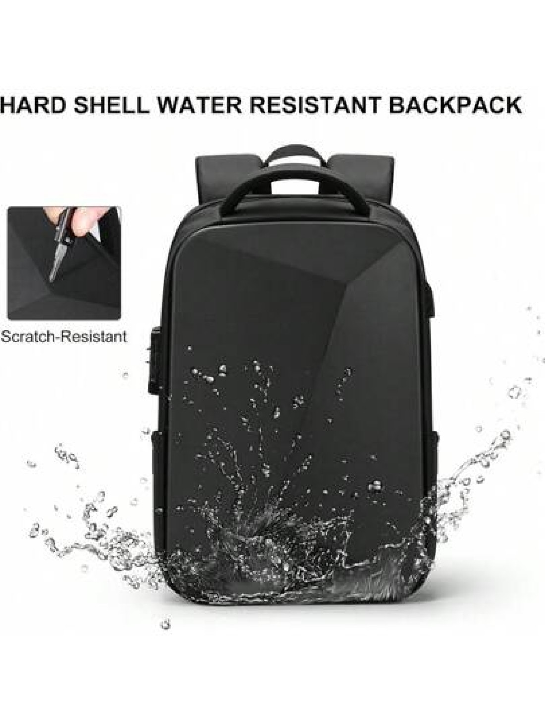 resilver Anti Theft Backpack Waterproof Black Business USB Charging EVA Hard Case Travel Laptop Backpack Fit For 16 Inch Notebook Christmas Fall University School Bag For School College Gifts Scream B