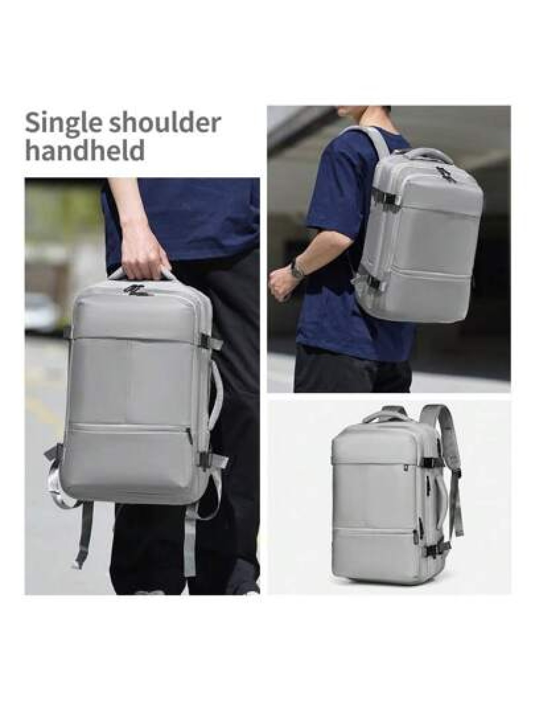 Clevn Kare Large Multi Compartment Travel Backpack Space Saving Design Fabric Carry On Friendly Suitable For Weekend Getaways Camping And Laptop Storage Compression System Dual Handle Backpack