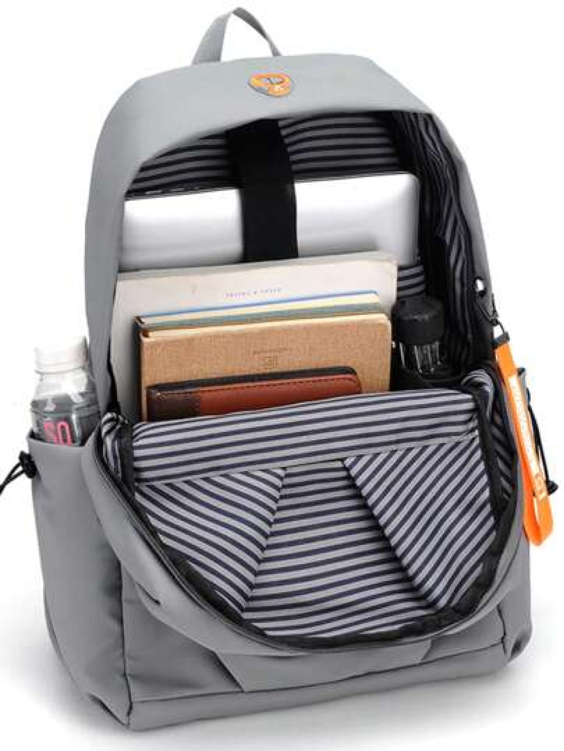 1pc Grey Oxford Cloth Large Capacity Backpack Men s Commuter Laptop Bag Business Casual College Student Backpack Waterproof Travel Bag With USB Charging Port Headphone Hole Multi Pocket Design To Fit