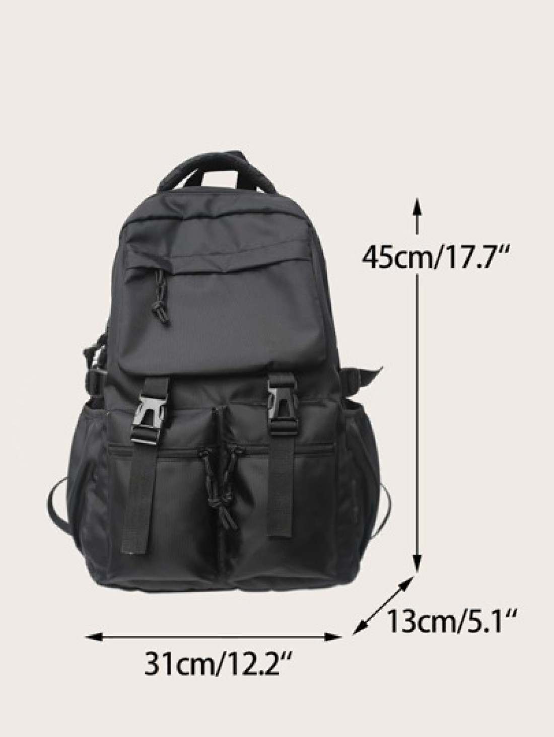 Men Release Buckle Detail Casual School Bags Schoolbag School Backpack For School Daypack Laptop Bag Computer Bag Book Bag Rucksack Shoulder Bag Travel Bag Sport Bag College Bag Teenagers Freshmen Pra