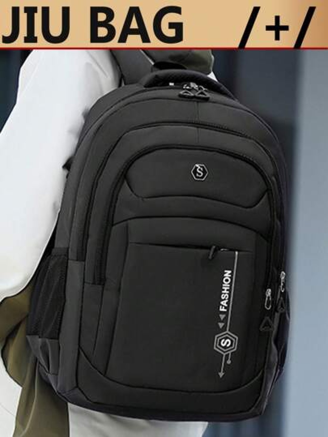 Leisure Sports Style Nylon Backpack Can Hold 15 6In Computer Bag Large Capacity School Bag Lightweight Multi Functional Travel Bag Convenient Storage Day Bag Fashion Business Trip Bag Suitable For Stu