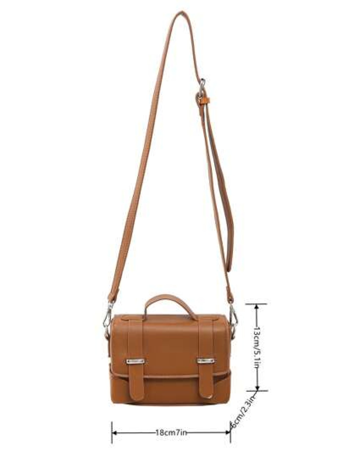peach tree 1pc Fashionable Solid Color Adjustable Strap Flap Closure Casual Retro Daily Wear Messenger Bag Business Lightweight Waterproof PU Mini Crossbody Bag Christmas Bag Vacation Gifts Retro Bag