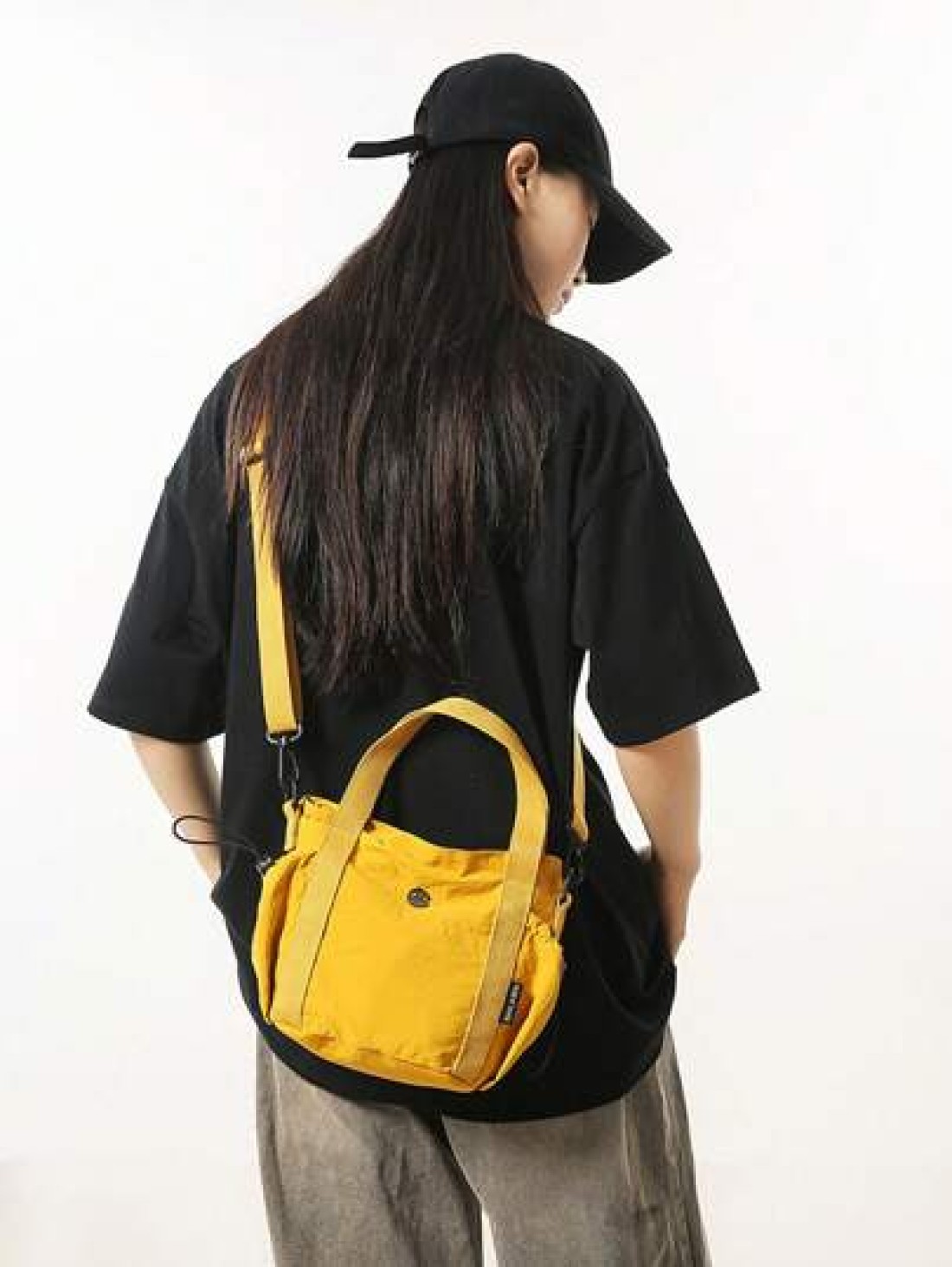 Unisex Solid Color Crossbody Bag Fashion Handbag Casual Versatile Travel Shopping Shoulder Bag