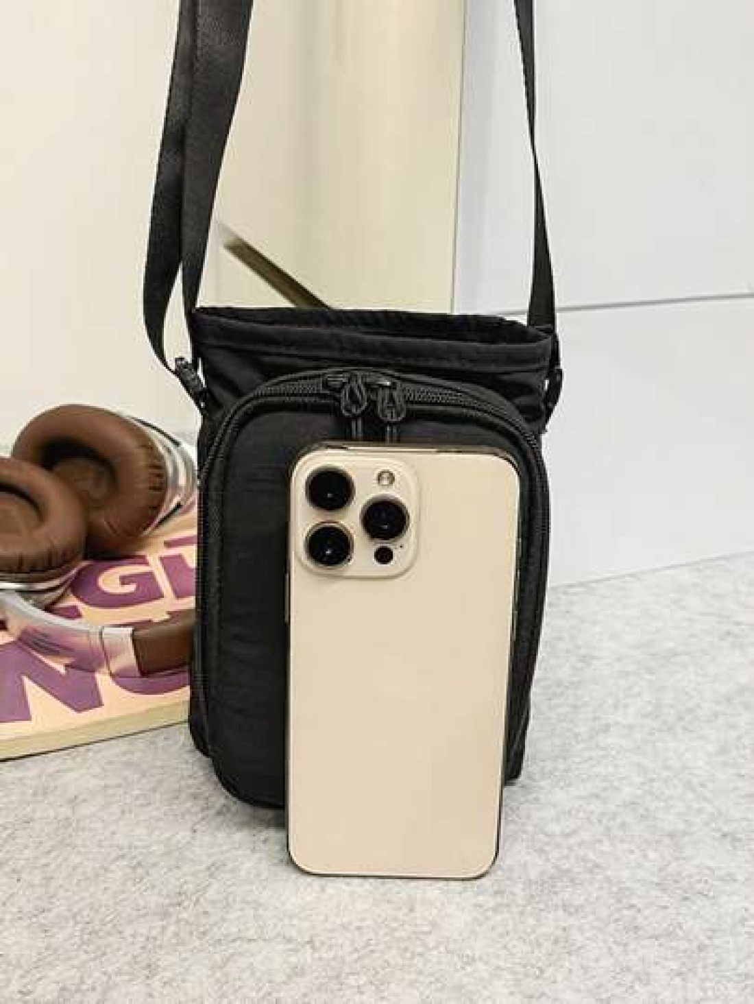Men Mini Shoulder Bag Crossbody Bag Wallet Phone Pouch