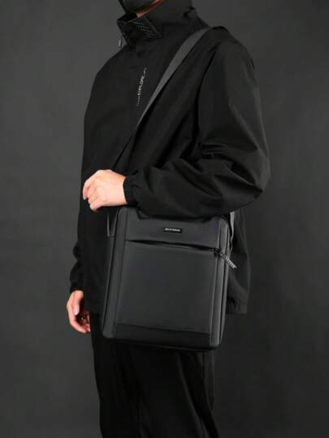 Water Proof Multifunctional Shoulder Crossbody Bag Simple Business Handbag Large Capacity Square Shaped Bag Sling Vacation School Summer Carry On Nylon Business Casual Black Personalized Gifts Dad Hus