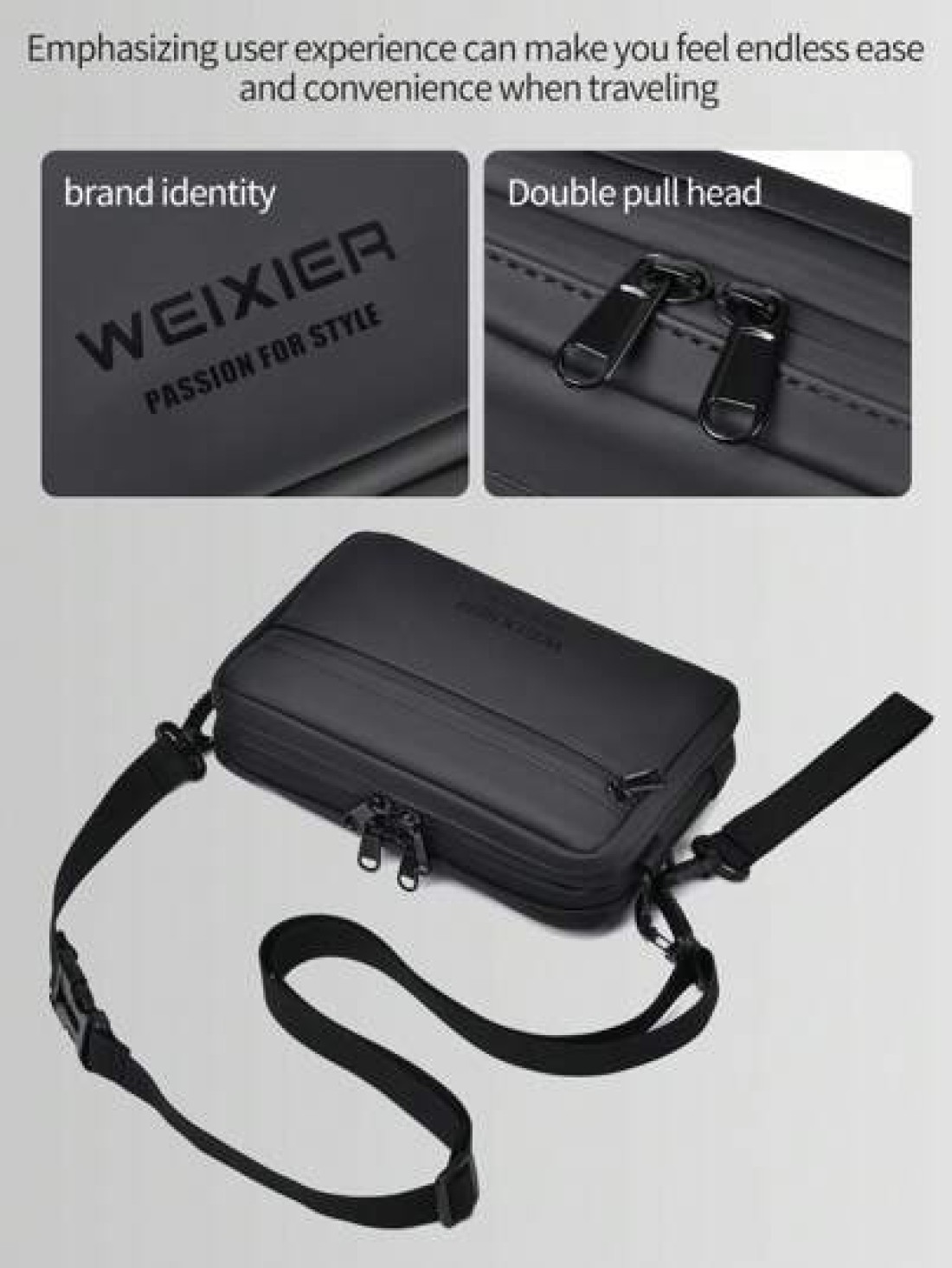1pc Crossbody Bag Shoulder Bag Waist Bag Handbag Sports Bag Wallet Card Holder Fabric Multiple Compartments Pockets Adjustable Shoulder Strap Hiking Christmas Winter Gifts Hip Bag Tote Bag Black Bag H