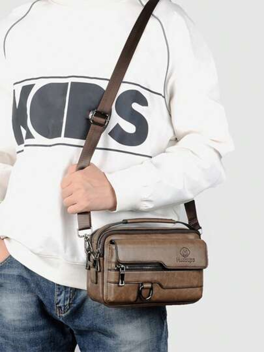 gorchis New Style Crossbody Bag Pu Leather Multi Pocket Shoulder Bag Multifunctional Handbag Sling Bag Square Bag For Holiday Travel Essentials Commute Business Casual Outdoor Ideal Simpler Classic Sa