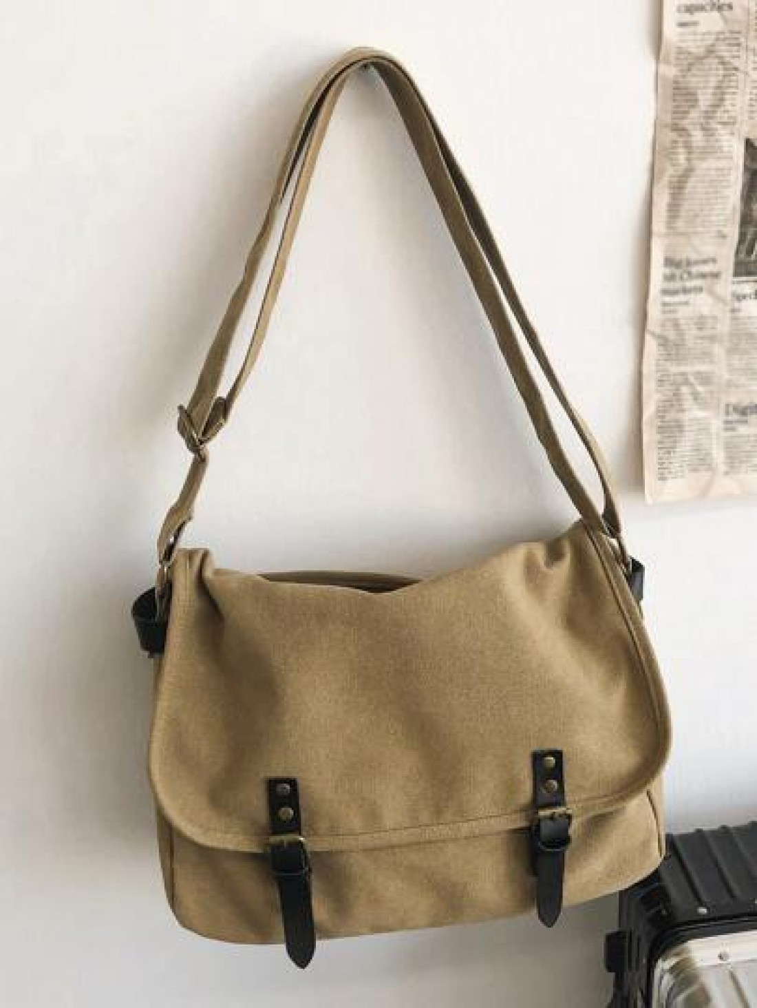 peach tree Retro Solid Canvas Shoulder Bag Peach Tree