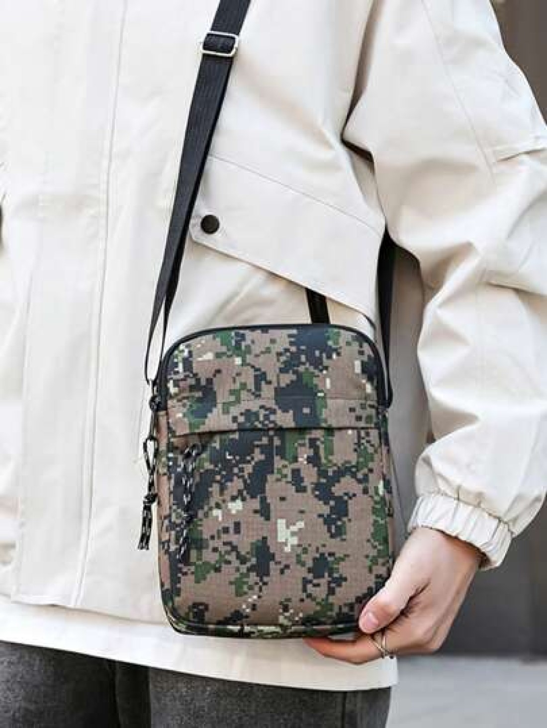 Men s Casual Portable Bag Multi Layer Single Shoulder Crossbody Bag Nylon Men s Bag Men s Business Bag Collection Wallet