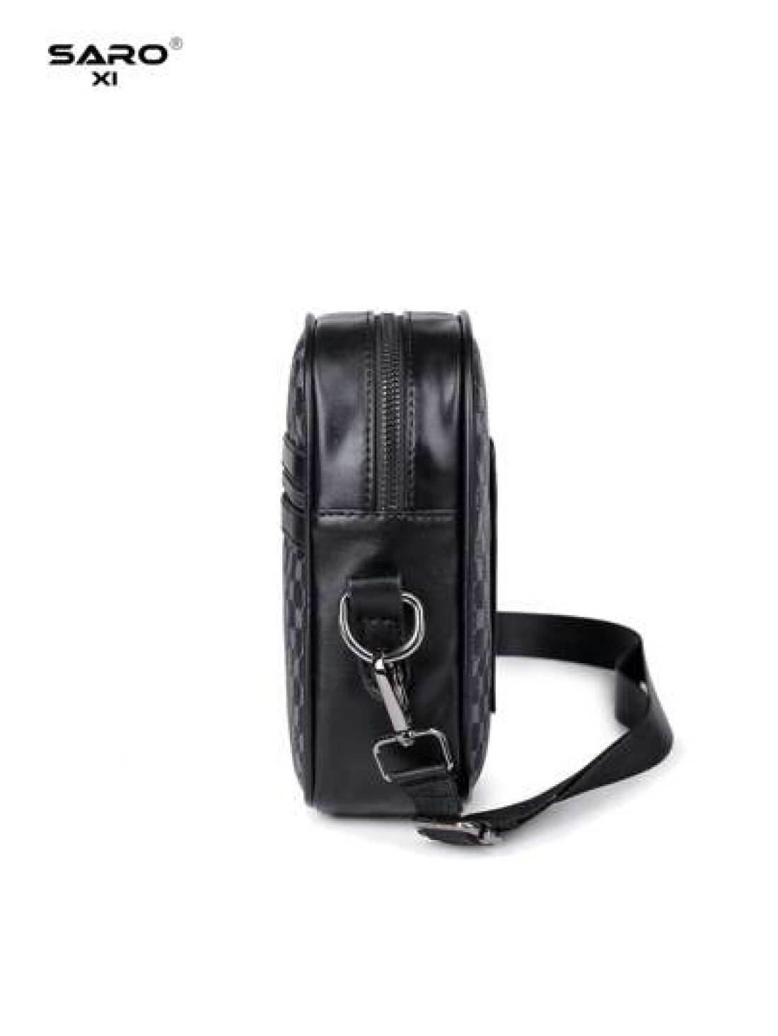 1pc Retro Men s Shoulder Bag Side Pocket Messenger Bag Casual Crossbody Bag Multi Functional For Commute PVC Black Simple Design Gift For Boyfriend Fashion