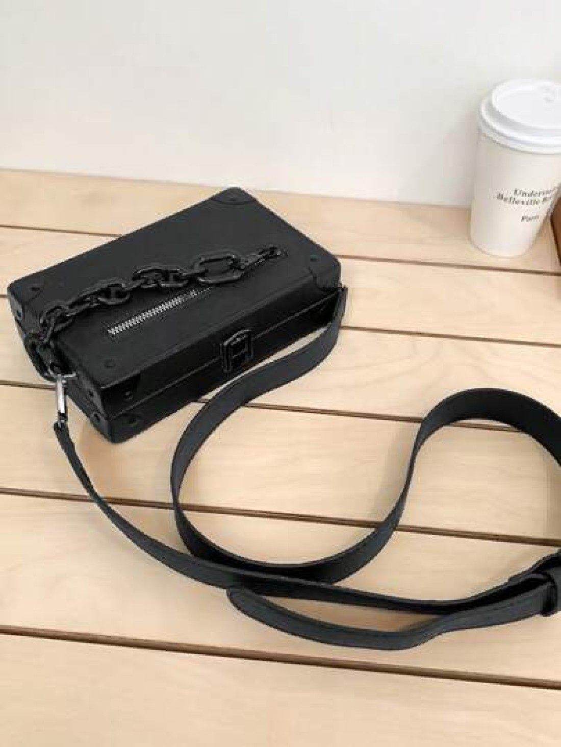 1pc Crossbody Bag Shoulder Bag Apricot Black Brown Elevated Style Sling Vacation School Summer Waterproof Mini Carry On PU Leather Black Personalized Gifts Boyfriend College Bag Freshman Vintage Trave