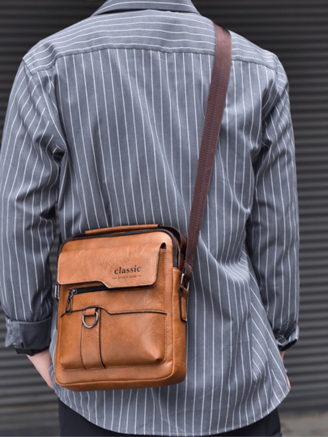 2pcs Set Retro Messenger Bag PU Leather Shoulder Bag With Wallet Large Capacity Headphone Hole Casual Minimalist Style For Commuting Business Travel Gifts For Friends Family Summer Summer Bag Spring B
