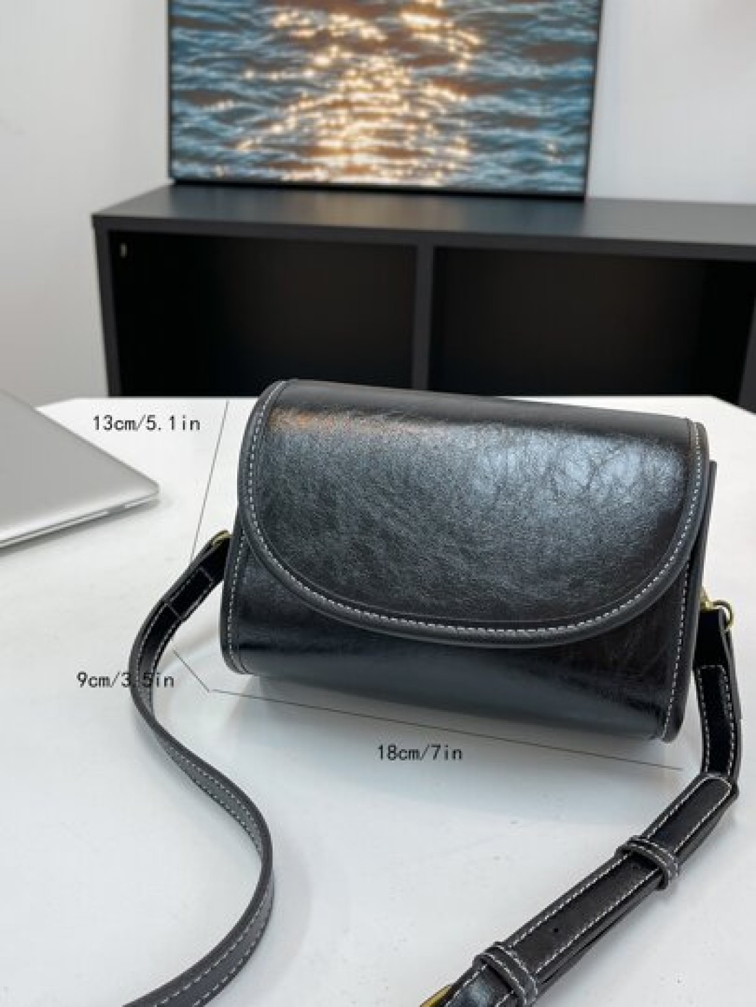 1pc Plain Color PU Flap Mini Shoulder Bag For Men Fashion Versatile Casual Suitable For Everyday Use Travel And Holiday Adjustable Strap Chest Bag Leather Bag Hobo Bag Hip Bag Purse Christmas Thanksgi