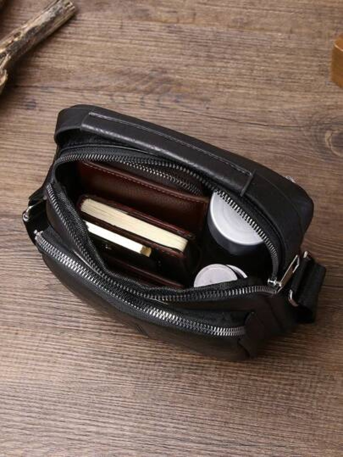 HOVI S Men s Fashion Slim Crossbody Bag Stylish Ultra Thin Business Casual Commuter Shoulder Bag With Flap Multi Compartment Large Capacity Multi Functional Messenger Bag For Men