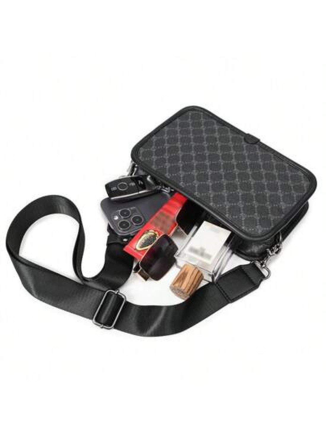 Crossbody Bag Shoulder Bag Square Bag Multifunctional Water Proof For College For Business Travel PU Leather Minimalist Retro Business Streetwear Stylish Purse Holiday Bag Gym Bag Checkered Plaid Styl