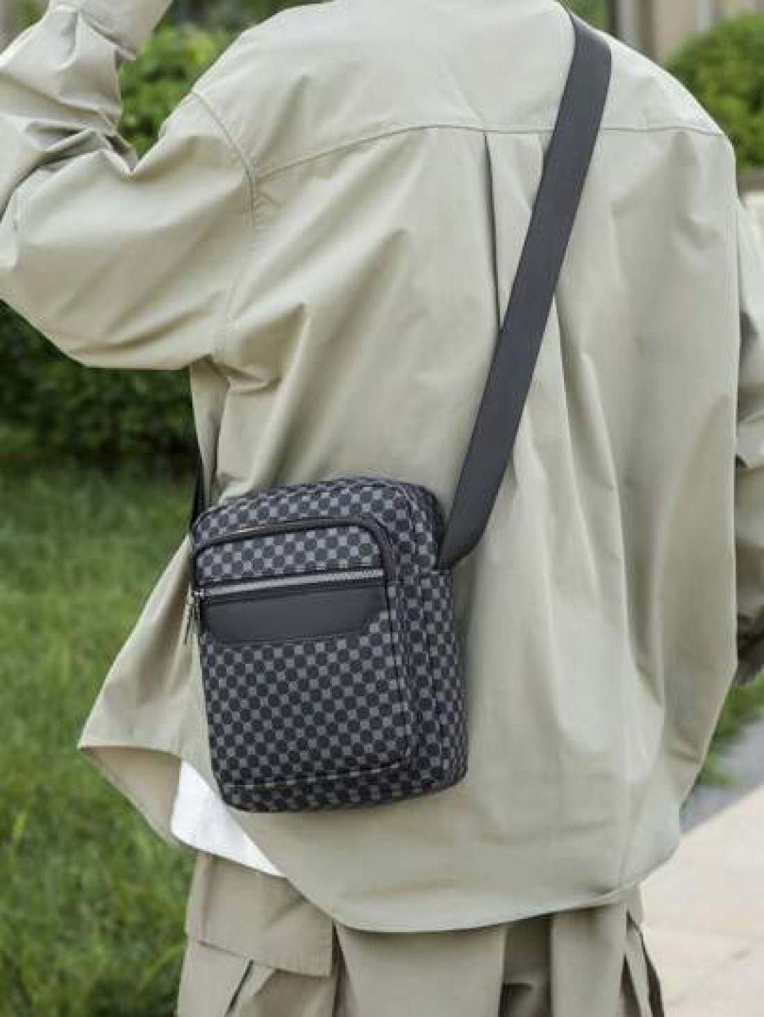 Men s Printed PU Leather Shoulder Bag Small Briefcase Business Bag With Anti Theft Zipper For Travel Christmas Gifts Bag Crossbody Bag Winter Zipper Bag Thanksgiving Purse Holiday Tote Bag Messenger B