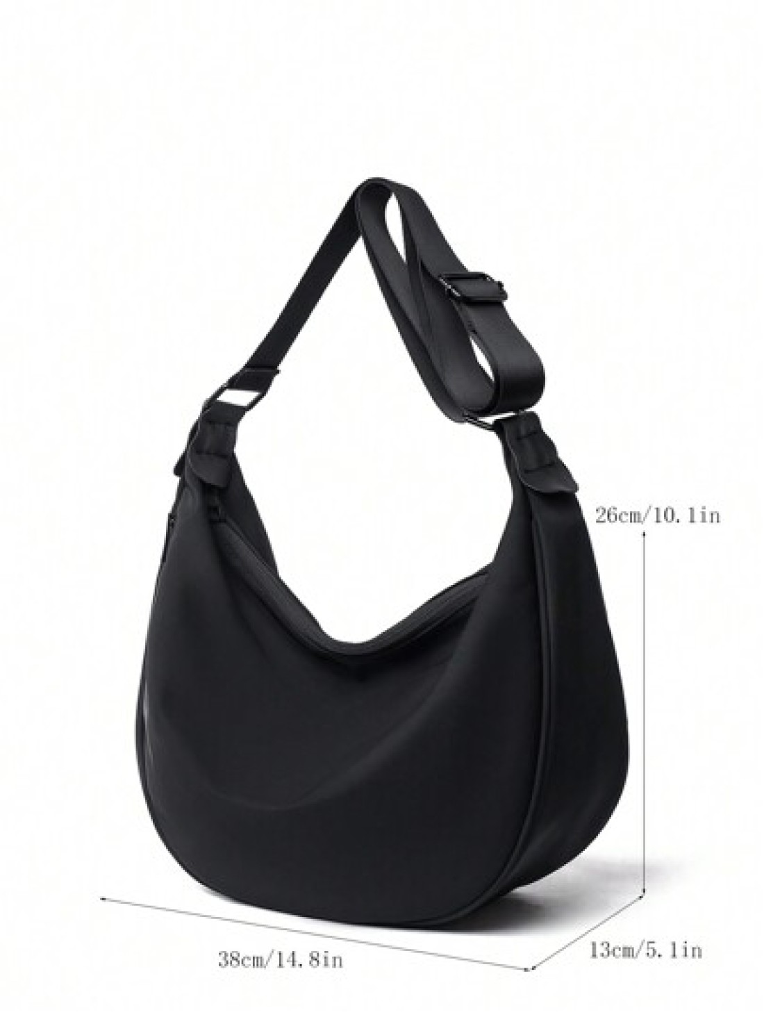 1pc Polyester Fiber Solid Black Shoulder Bag Crossbody Bag Simple Style For Dating Travel School Etc Sling Bag Side Bag For Holiday Travel Essentials Summer Gifts For Boyfriend College Bag Multi Funct