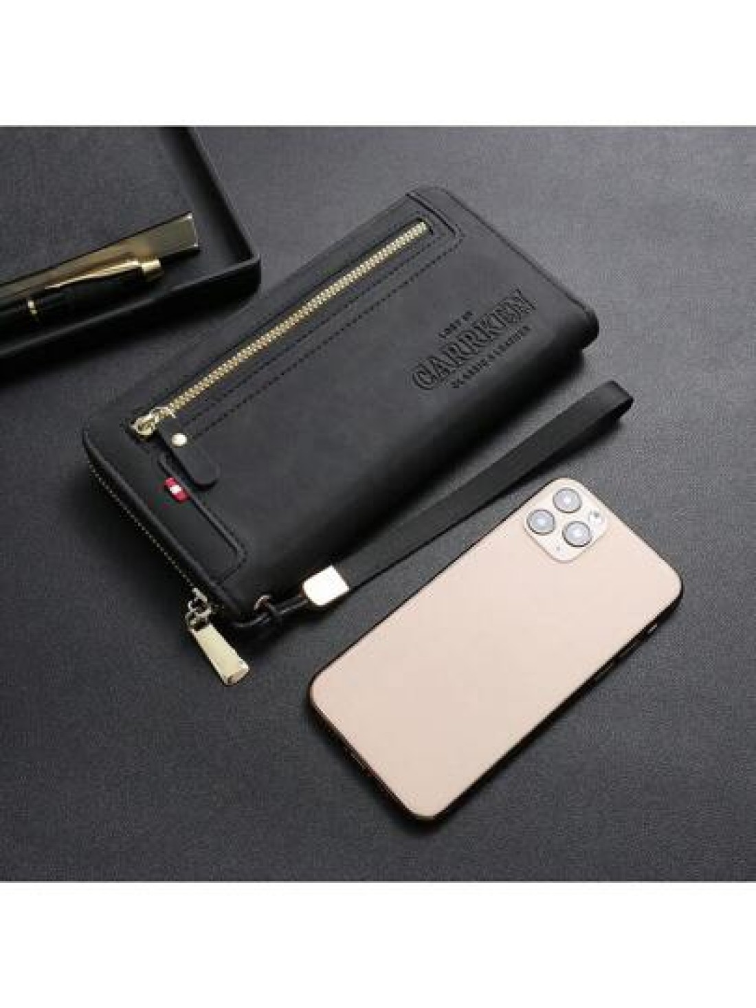 CarrKen 1pc Men s Essential Casual Zipper Handbag Large Capacity Phone Wallet With Multiple Pockets Card Slots Gift For Boyfriend Father Son