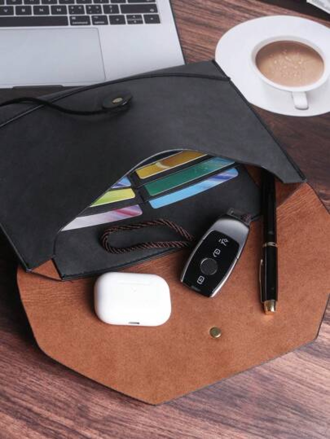 KAIDUCH PU Leather Computer Sleeve Ipad Laptop Bag Large Capacity A4 File Document Organizer Briefcase Business Casual Portfolio