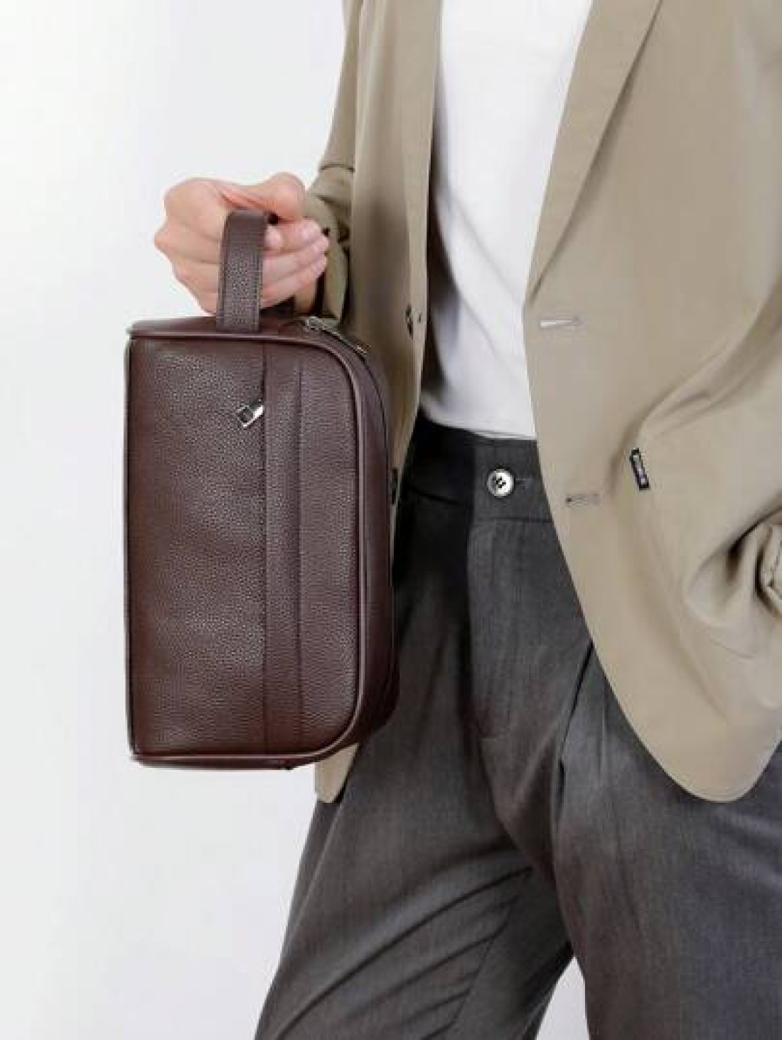 New Men s PU Leather Business Casual Clutch Bag Large Capacity Fashion Versatile Wristlet Suitable For Shopping Short Distance Travel