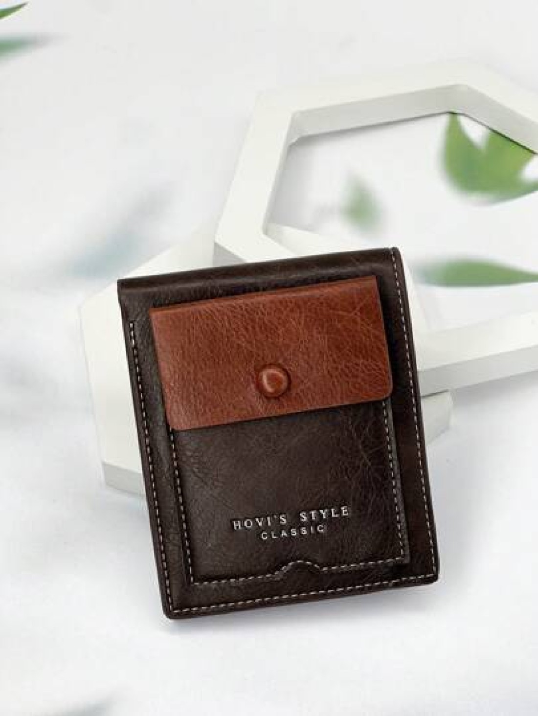 HOVI S Men s Short Wallet Casual Fashion Retro Wallet For College Students Business Youth New Multi Card Slot Color Block Design