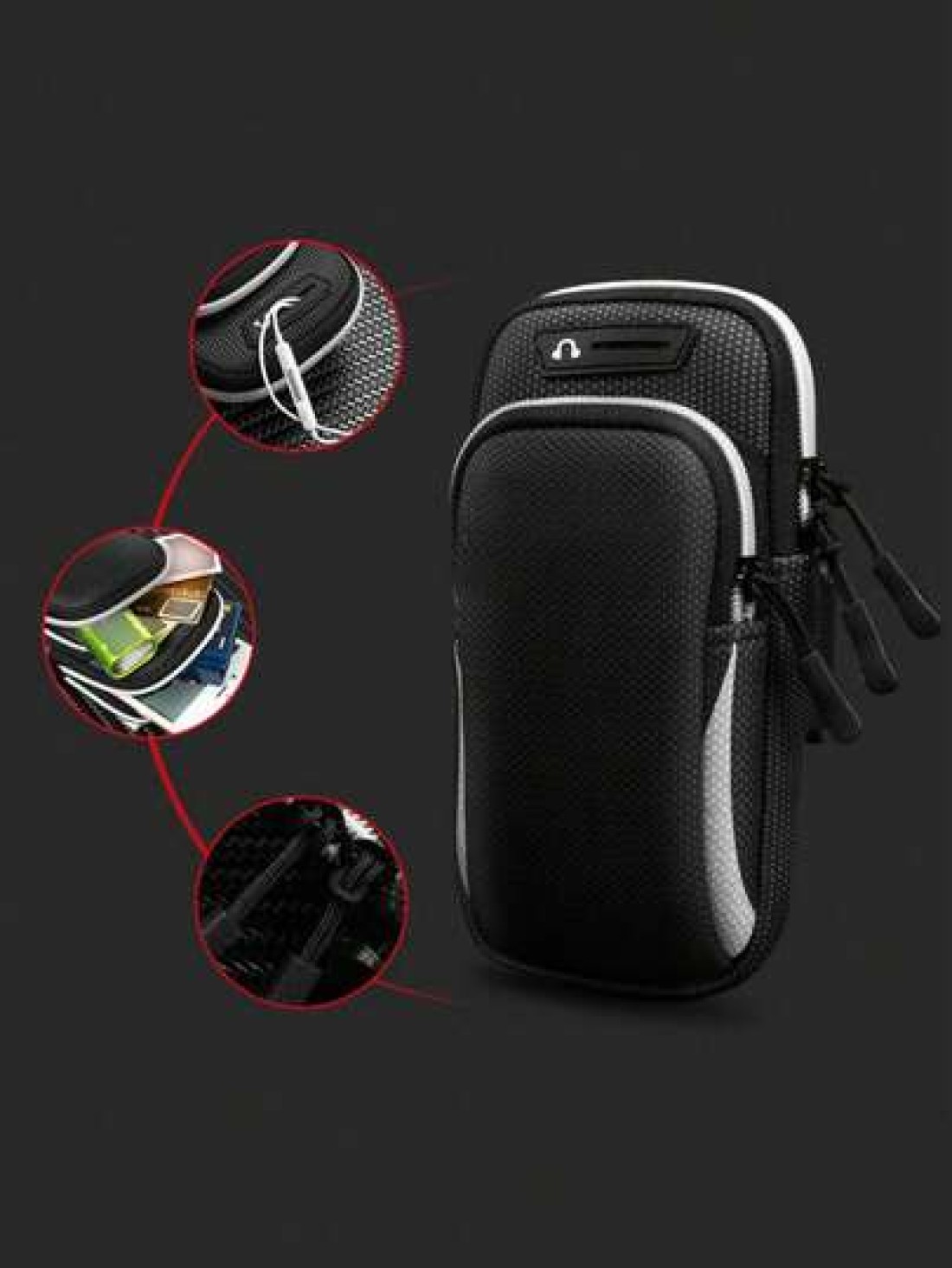 1PC Universal Waterproof Mobile Phone Arm Bag With Double Layer Zipper The Perfect Outdoor Sports Arm Bag For Men Women Adjustable Band For Running Hiking Cycling More Securely Store Your Mobile Phone