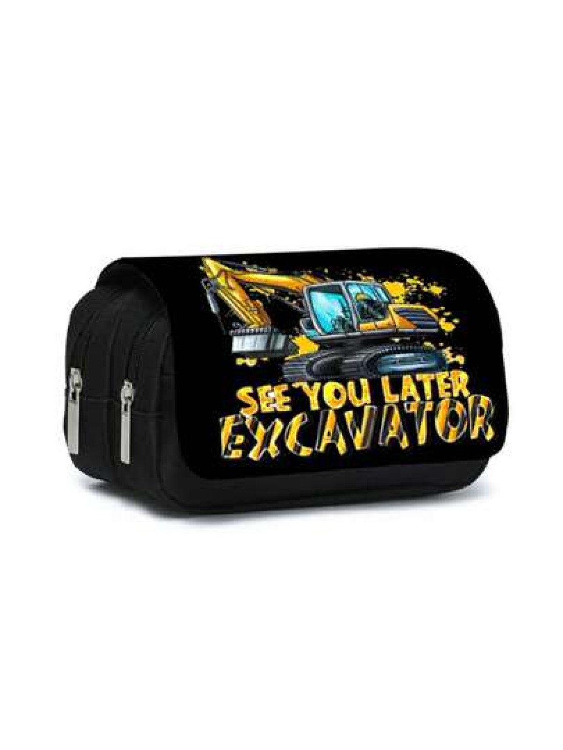 Truck Pattern Printed Double Layer Flip Pen Bag