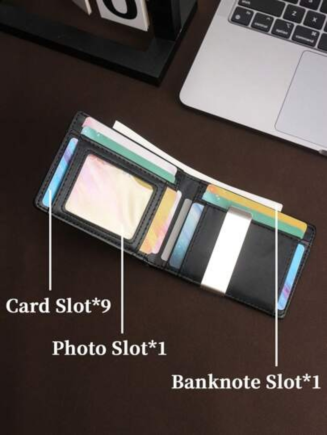 HOVI S Carbon Fiber Short Wallet Business Minimalist Card Holder RFID Blocking Anti Theft Two Fold Money Clip Wallet Mini Bag Small Bag