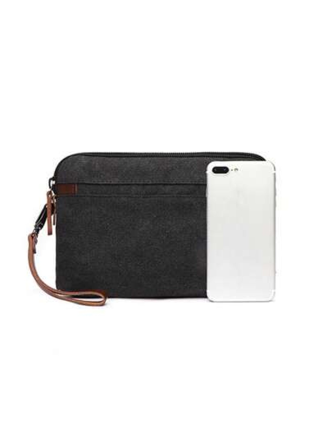 1 Pc Casual Canvas Men Clutch Wrist Bag With Faux Leather Wallet Men Handbag Clutch Bag Long Wallet Coin Purse Phone Bag For Travel And Business Multi Colors Available Purse Essentials
