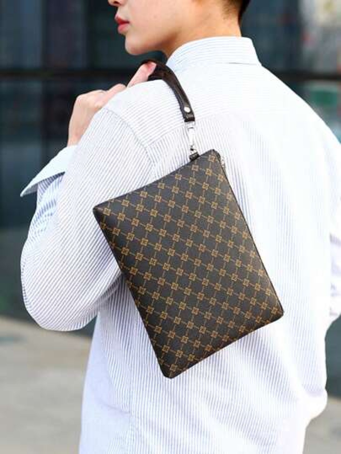 Men s Fashion PU Clutch Bag Pu Leather Men Wallet Brown Coin Clutch Purse Male Hand Bag Office Supplies Vintage Valentines Gift Vintage Bag Old Money Multi Functional Men Bag Travel Winter Wash Bag Mu
