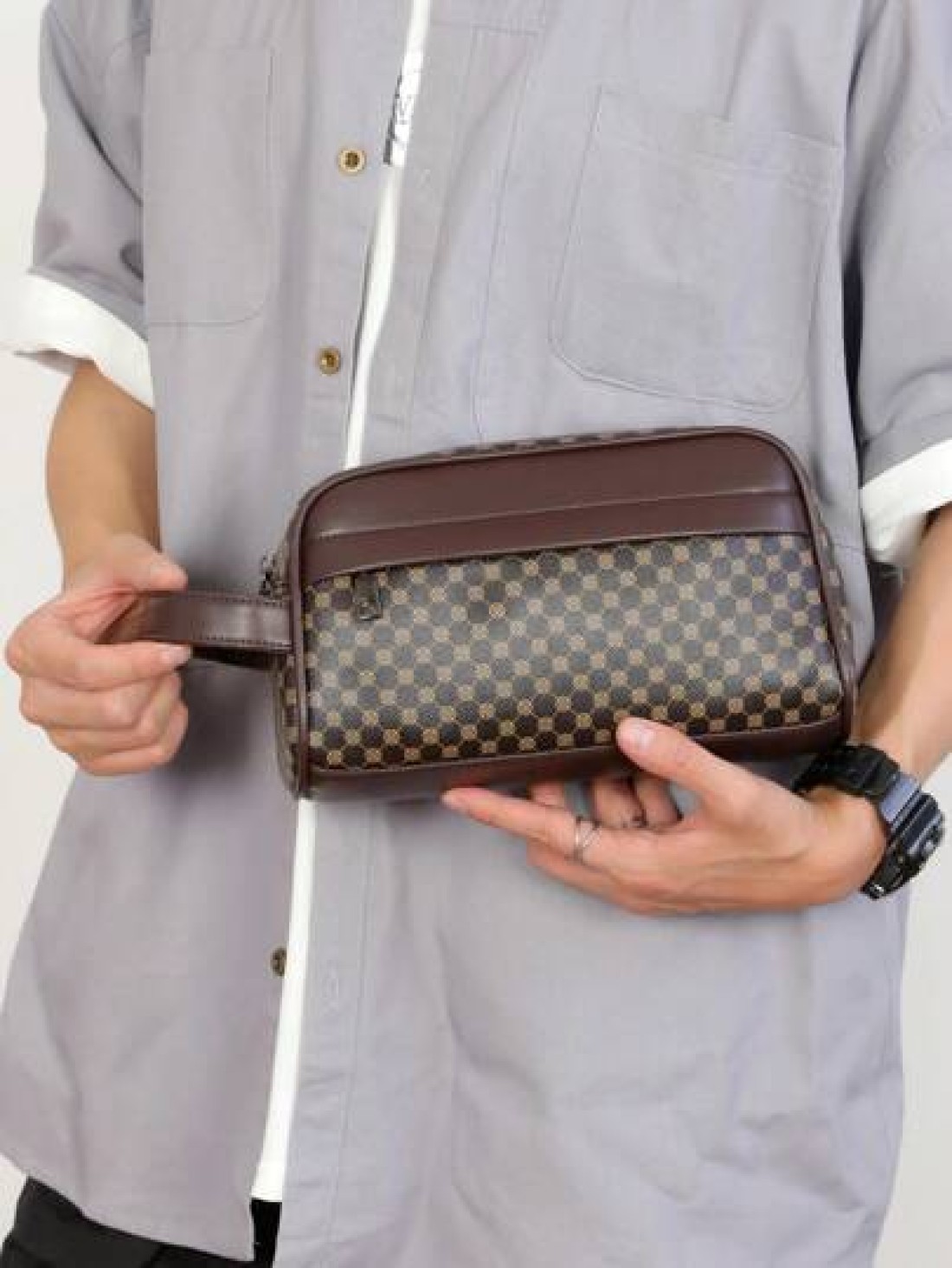 PU Leather Clutch Wallet Business Wrist Bag Anti Theft Clutch Bag Phone Bag Handbag Travel Toiletry Bag Shaving Storage Pouch Christmas Gifts Fall Scream Bag Wallet Hand Bag Men Thanksgiving Winter Pu