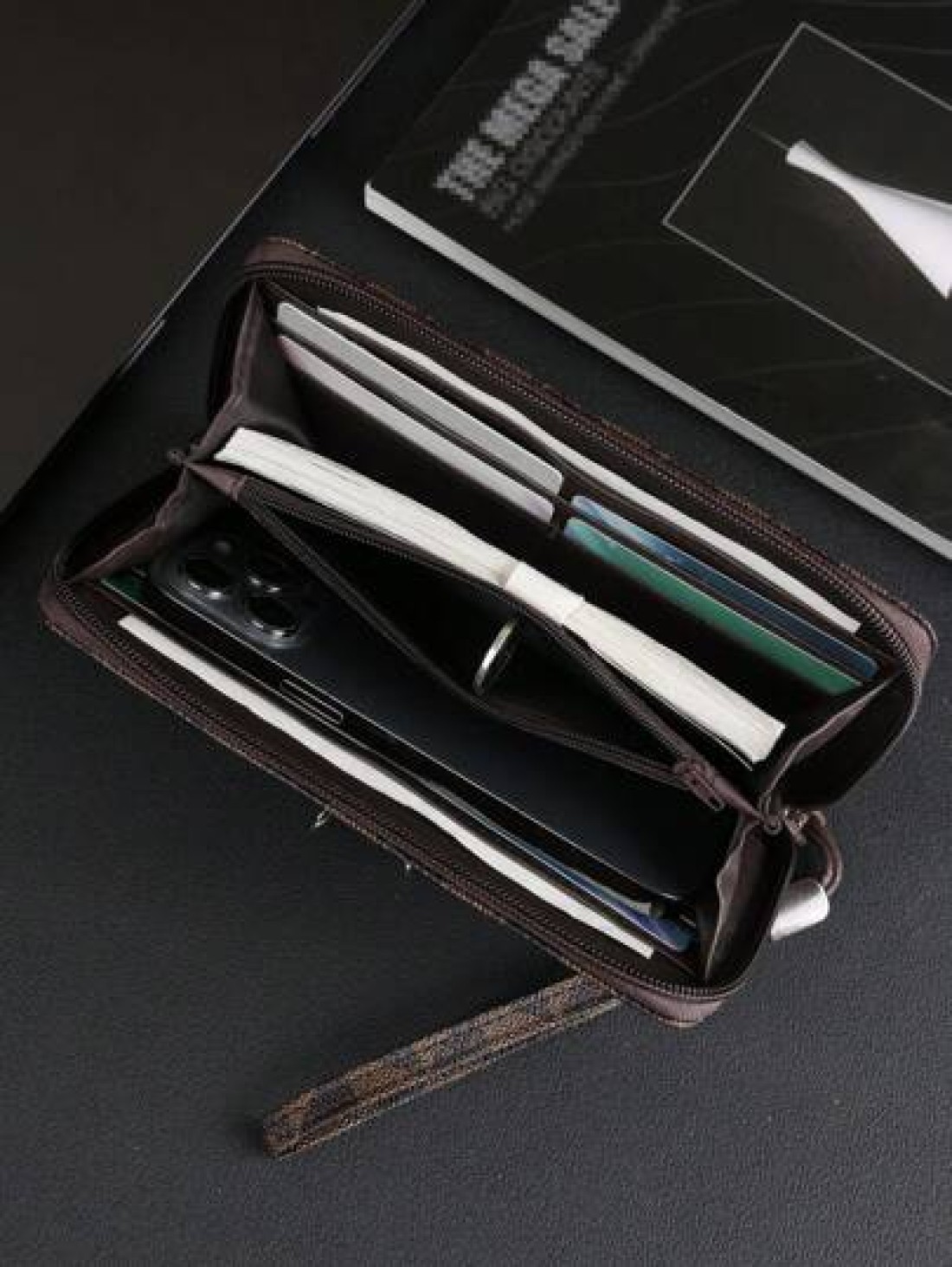 HOVI S Fashionable Minimalist Business Men s Clutch Handbag Large Capacity Multi Card Slots Portable Wrist Bag Great Gift For Men On Holidays Or Anniversary Luxury Bags