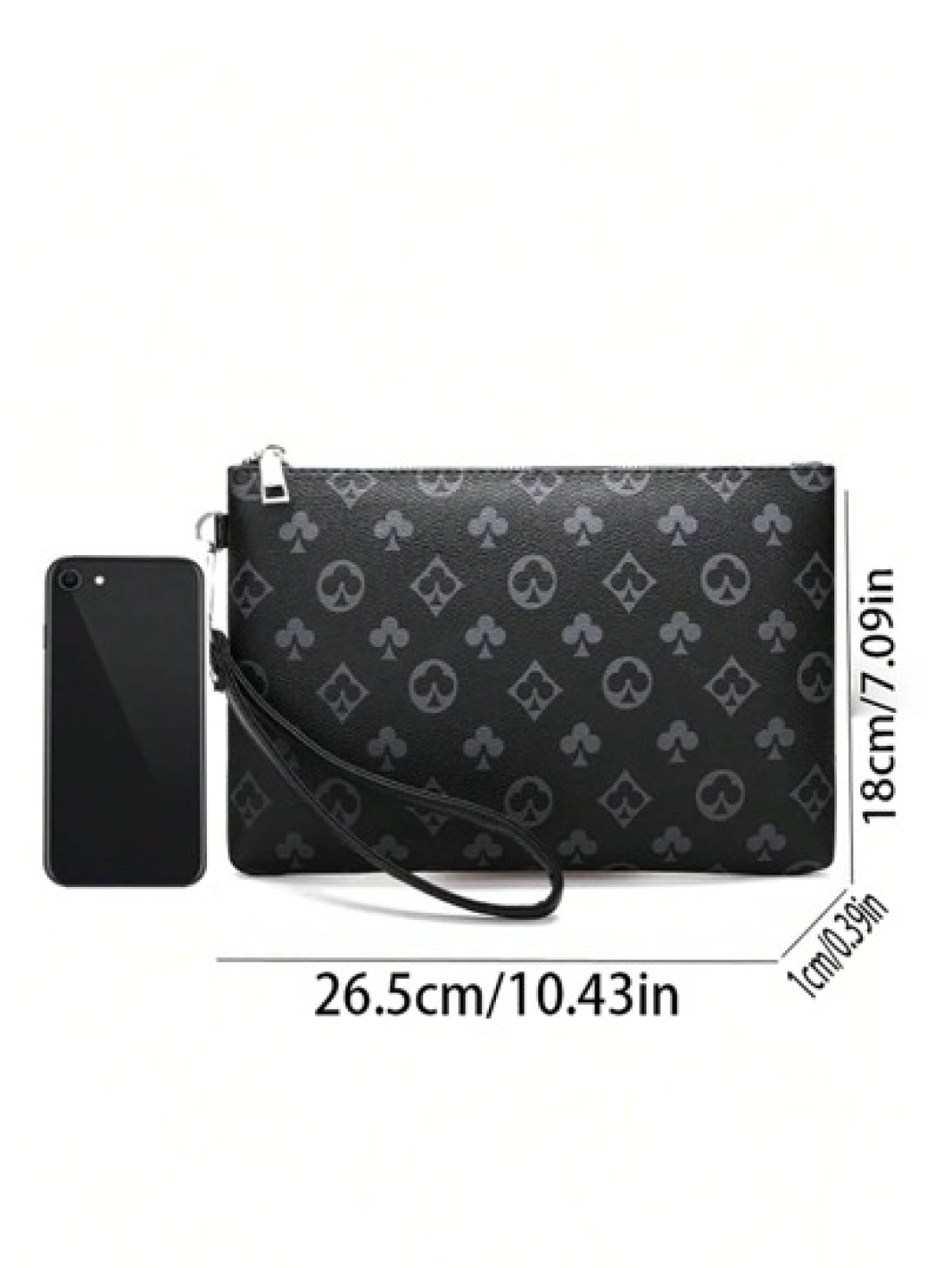 PU Printed Men s Handheld Clutch Bag Wristlet Mini Bag Small Bag