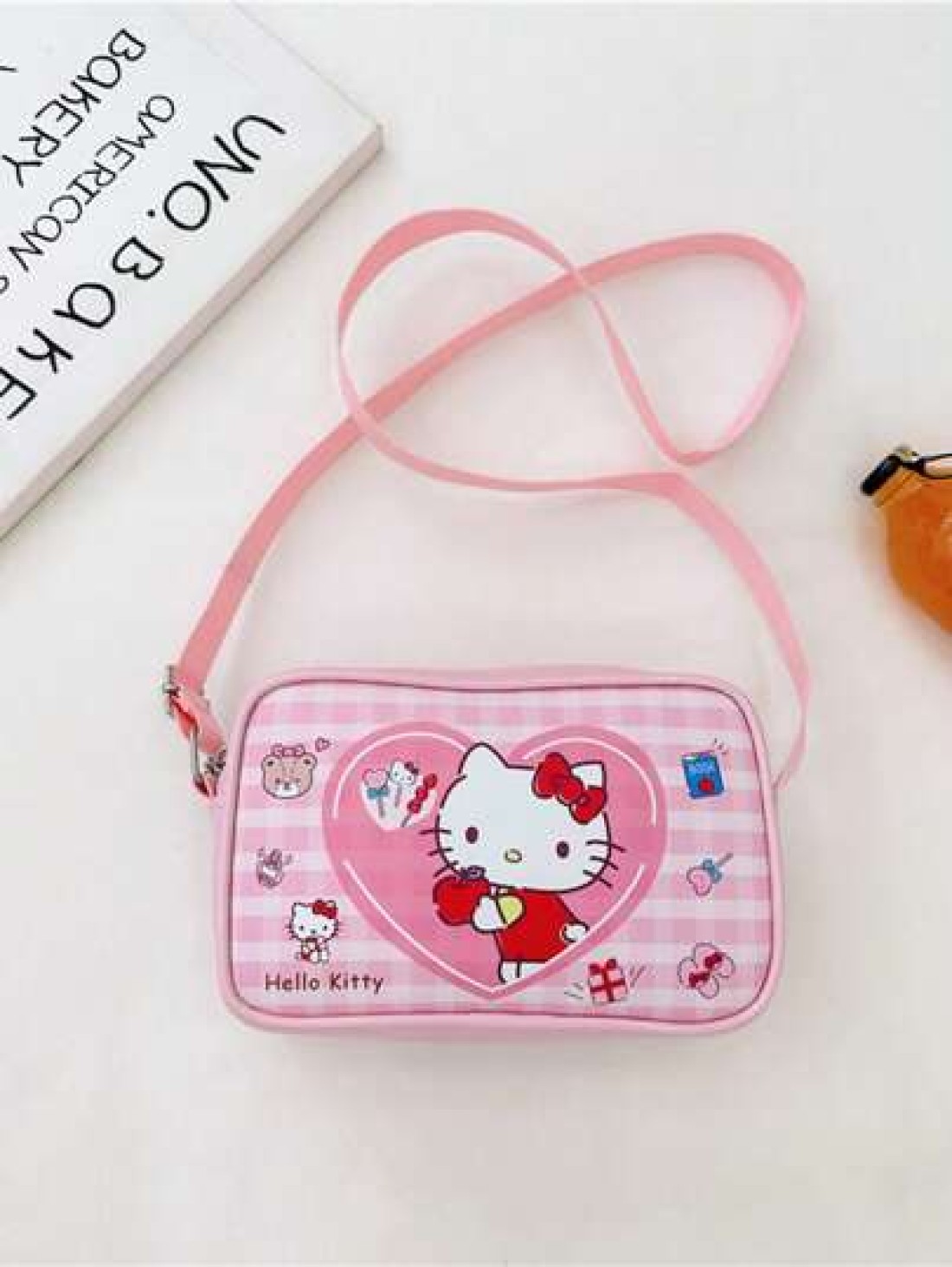 Sanrio قطعة واحدة حقيبة كتف صليب صغيرة للبنات بتصميم Kuromi وCinnamoroll من جلد البولي يوريثان، حقيبة مربعة للأطفال