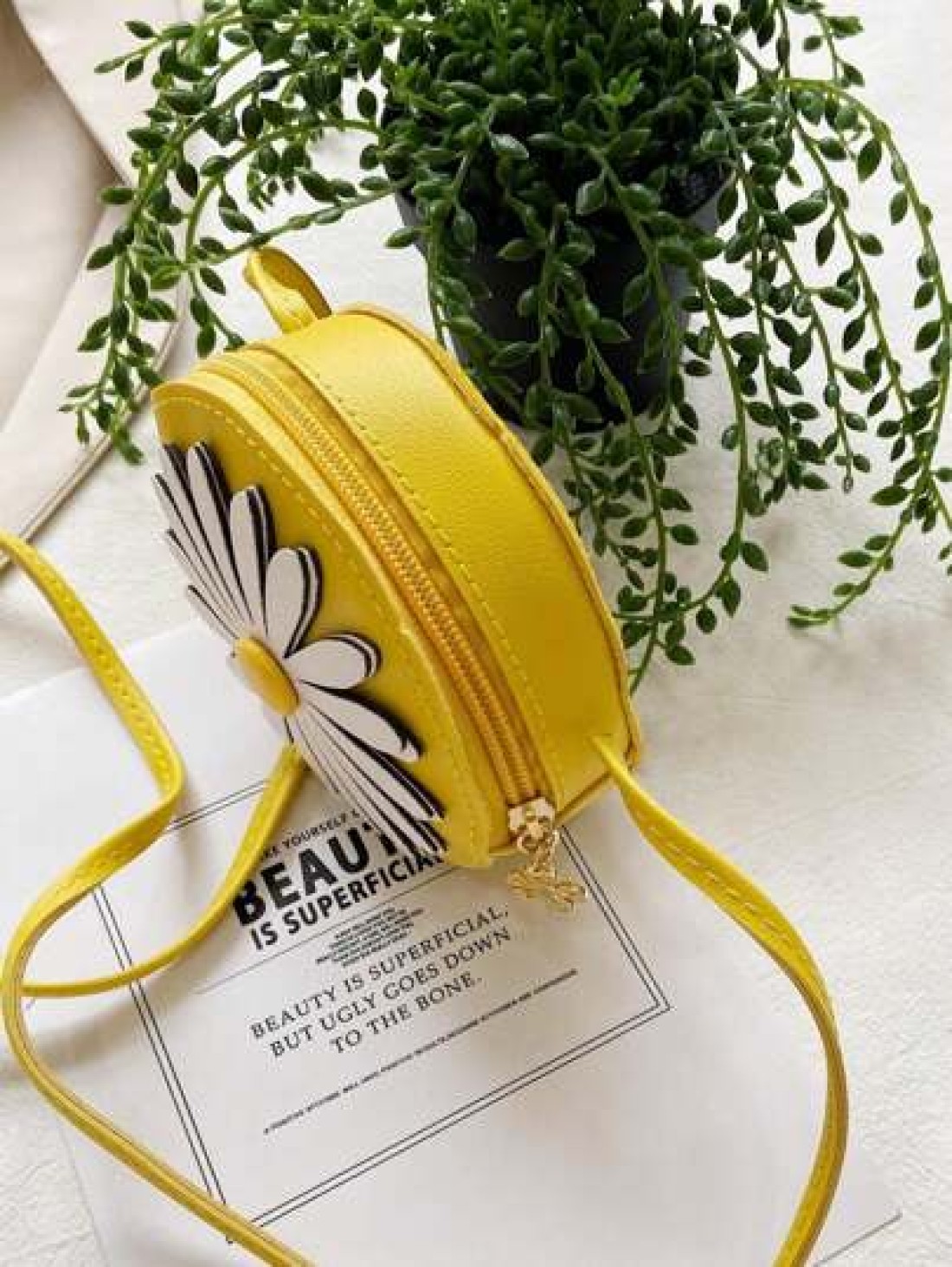 1pc Young Girl s Cute Mini Crossbody Bag With Zipper Closure Made Of PU Leather Suitable For Everyday Use All Year Round
