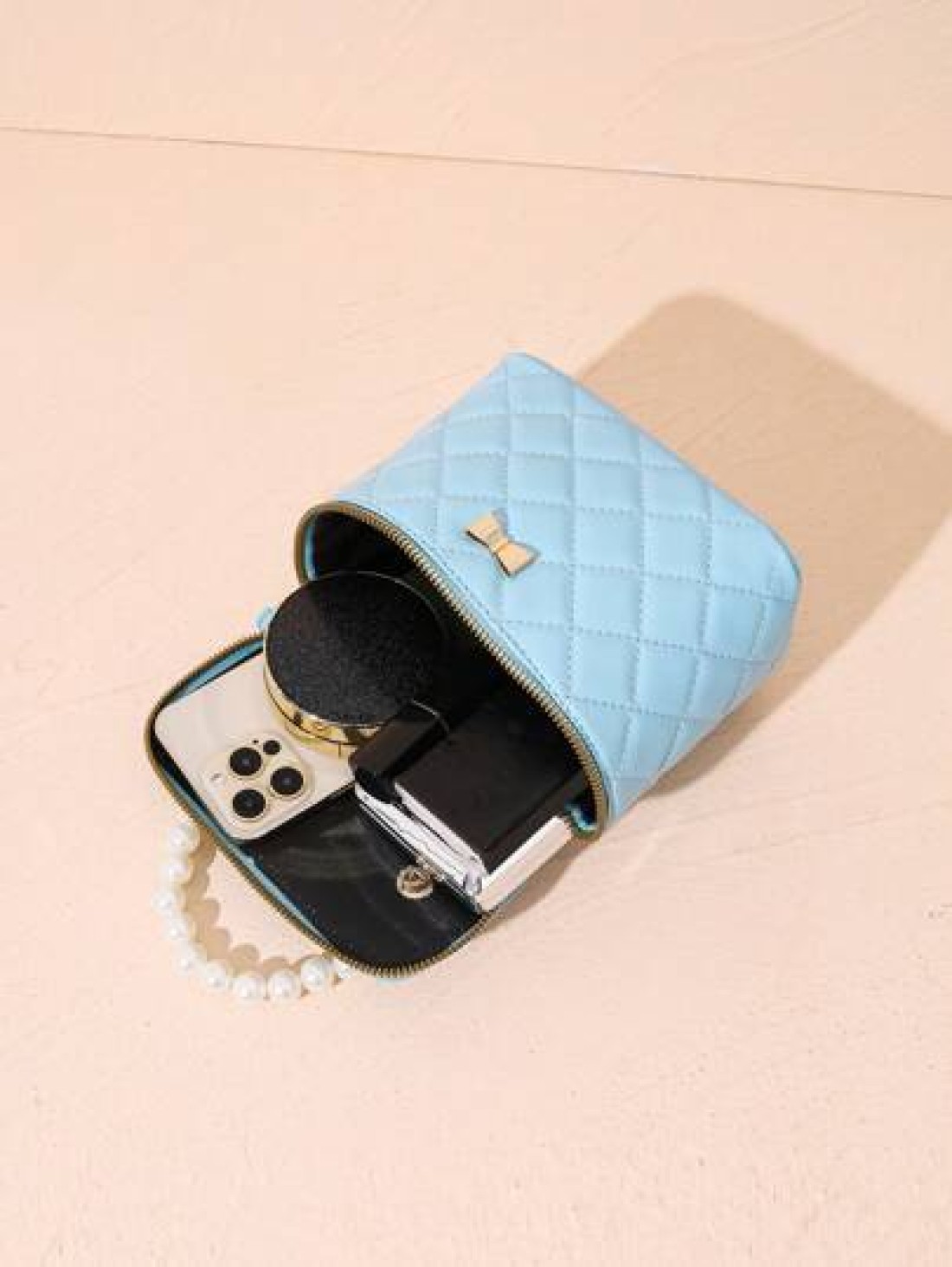 Faux Pearl Handbag Quilted Embroidered Shoulder Bag Crossbody Bag Butterfly Hardware Decor Coin Purse Suitable For Daily Use Party Gift Giving In Small Large Sizes