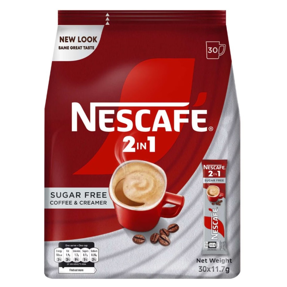 Nescafe 2in1 Coffee Sugarfree,11.7g Pack of 30