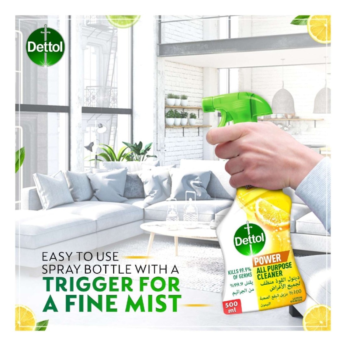 Dettol Anti Bacterial All Purpose And Floor Cleaner Pine 3L And Trigger Lemon 500ml