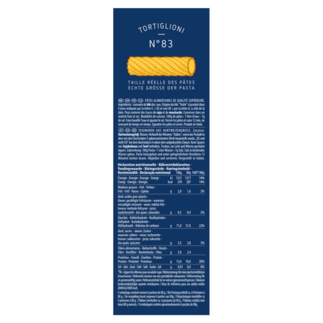 Barilla Tortiglioni Pasta, 500g