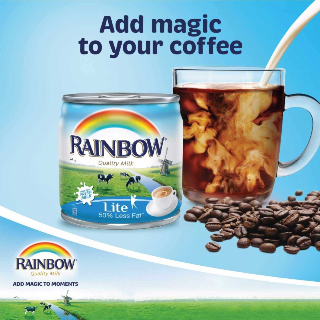 Rainbow Evaporated Milk Lite 170g