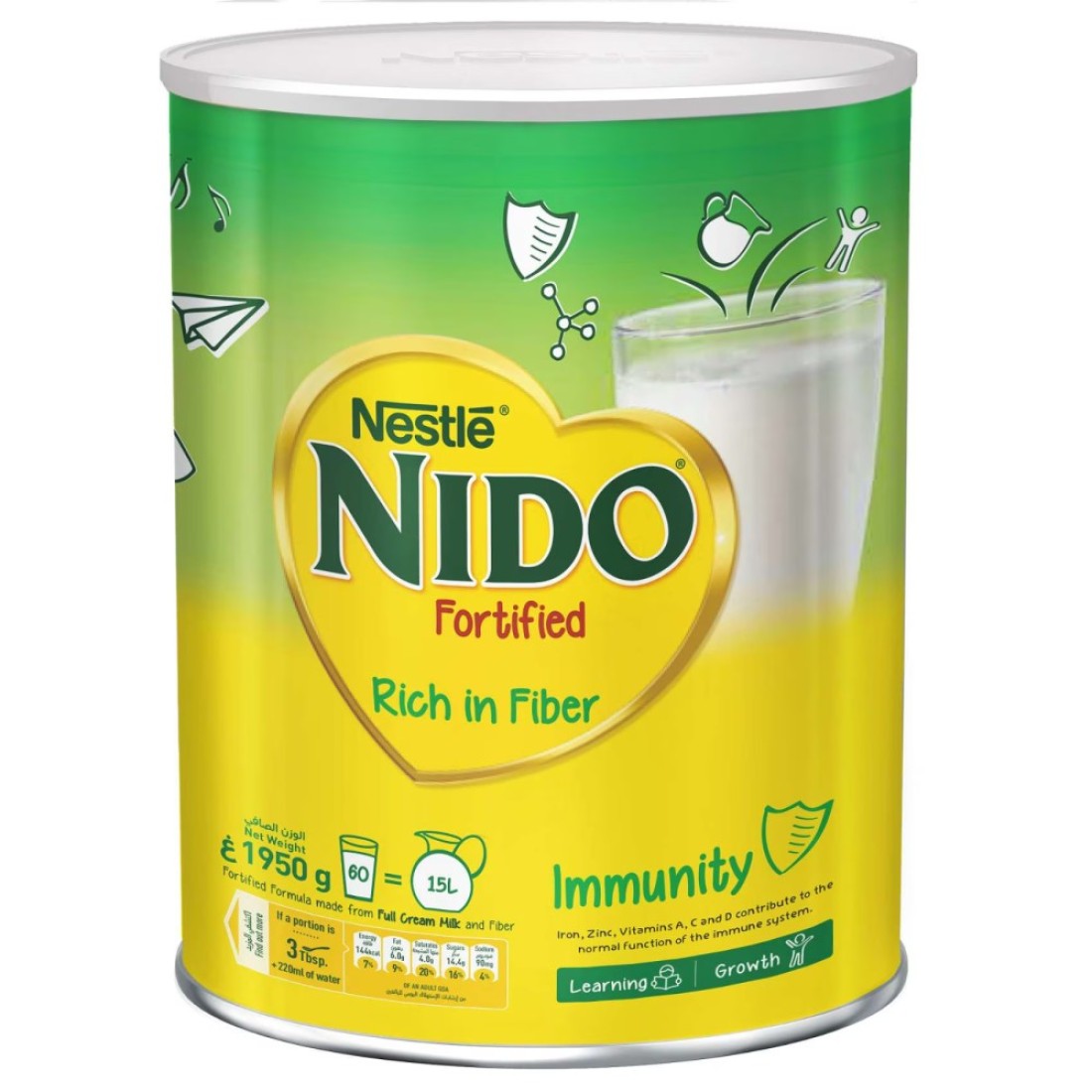 Nestle Nido Fortified Milk Powder Rich In Fiber Tin 1950g