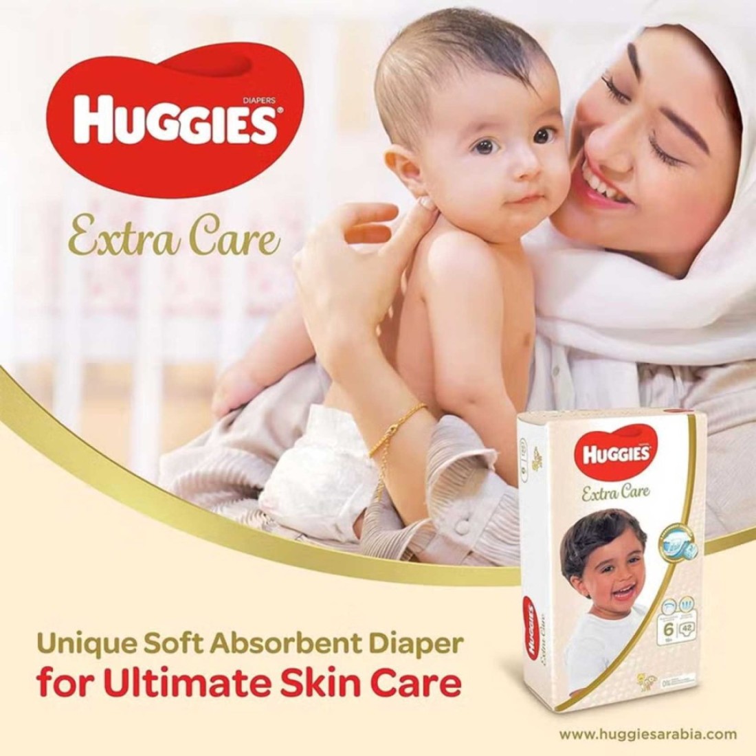 Huggies Extra Care Baby Diapers, Size 4, 8-14Kg, 40 Diapers Pack of 2