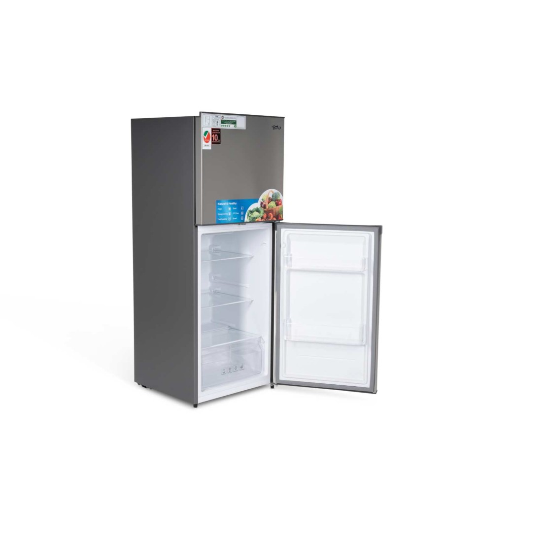 Terim 220L Net Capacity Double Door Top Mount Refrigerator Bright Silver TERR300S