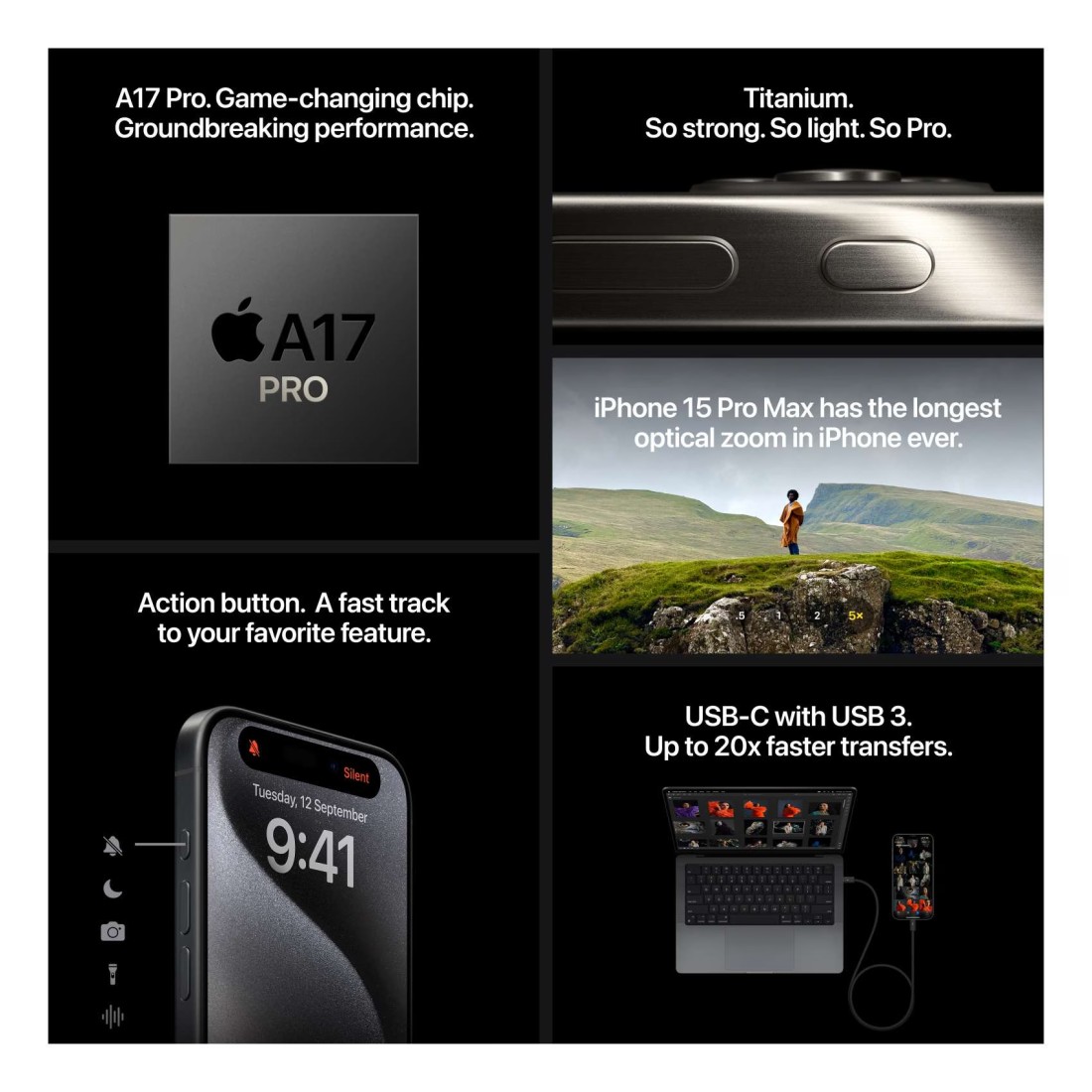 أبل آيفون 15 برو ماكس، 512 غيغا 5G LTE - تيتانيوم أزرق