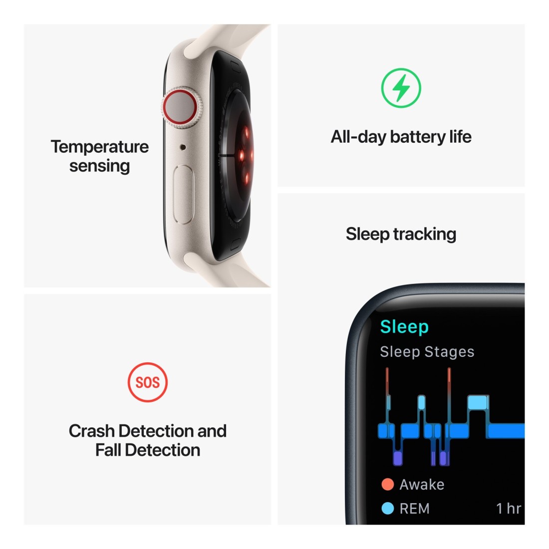 ابل ساعة الجيل الثامن GPS + خلوي 41 ملم ميد نايت