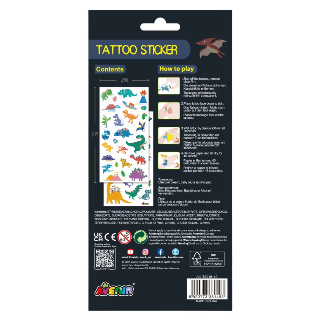 Avenir Tattoo Sticker AVTS2181(45-52) Assorted