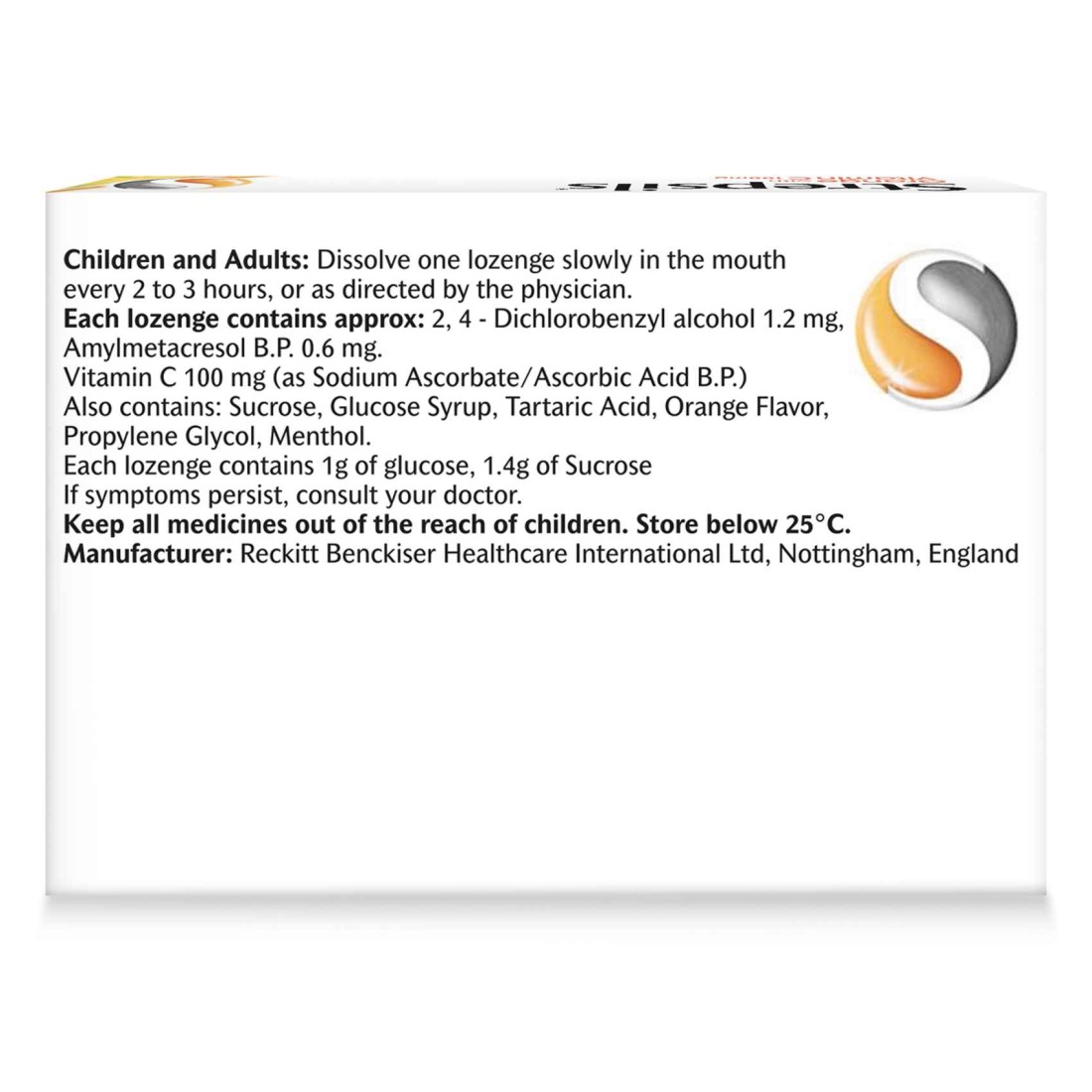 Strepsils Orange with Vitamin C Dual Anti-Bacterial Action Fast Effective Relief from Sore Throats 36 Lozenges