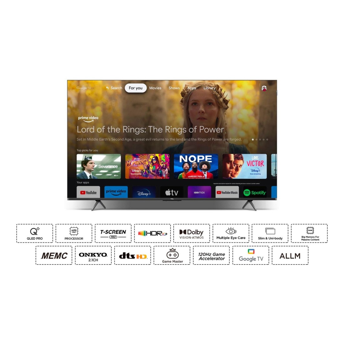 TCL 75-Inch UHD Smart QLED Google TV 75C655 Black
