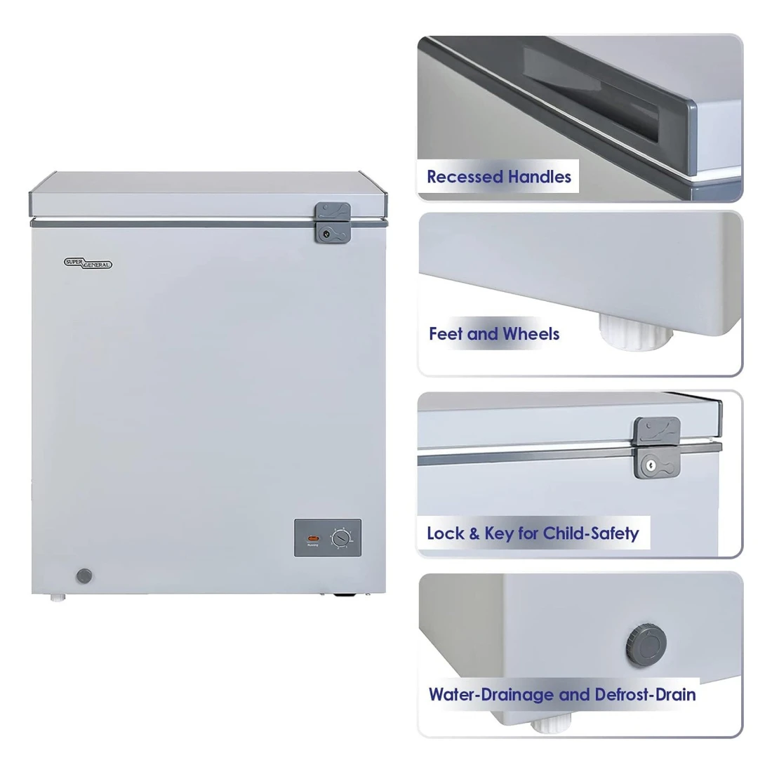 Super General Chest Freezer SGF222HM Grey 200L